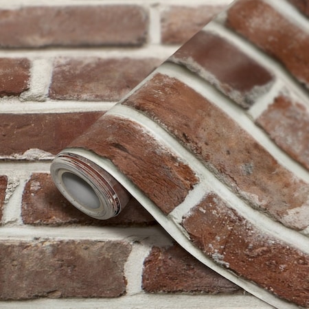 Teacher Created Resources Peel and Stick Decorative Paper Roll, 17-1/2'' x 10 ft, Red Brick TCR70001